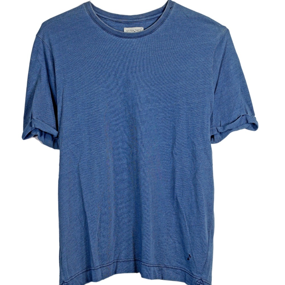 Stitch Note Short Sleeve T-shirt Cuffed Sleeves